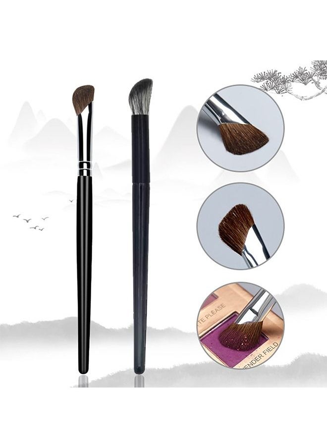 HS - Nose Contouring Brush - 2PCS Upgraded Sickle Nose Contour Brush Pro Angled Face Contouring Brush, Slanted Highlight Blush powder Brush for Nose Eyeshadow Makeup Brush - Image 1