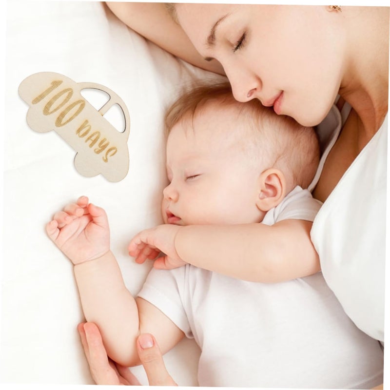 Wooden Birth Announcement Cards Photo Props Unique Design Cherish Each Moment - Image 4