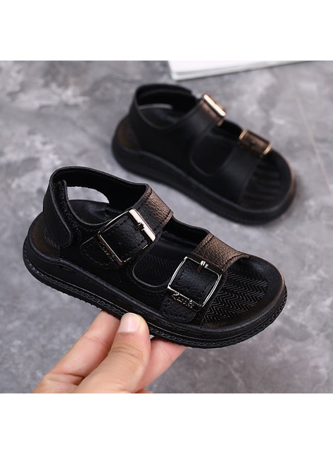 Boys Sandals Summer Children's Beach Shoes 1-15 Years Old Fashion Sports Non-slip Wear-resistant Big Children's Leather Sandals