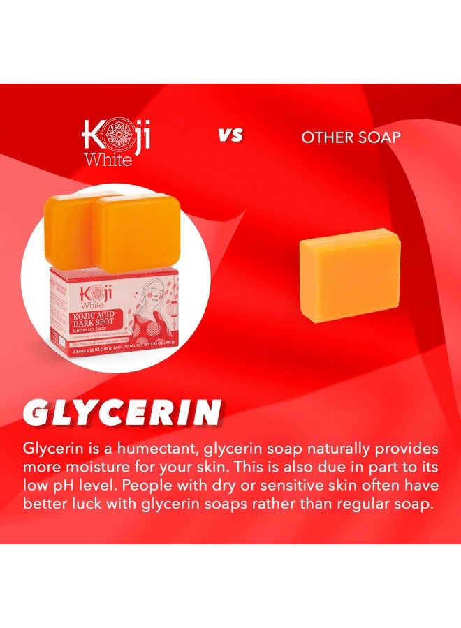 koji white Oji White Kojic Acid Dark Spot Corrector Soap Kojic Acid Soap With Vitamin C Licorice Root Niacinamide Glycolic Acid Hyaluronic Acid Vitamin E Ceramide Exfoliating &AmpAmp;Amp;Amp; Brightening 2 Bars - Image 4