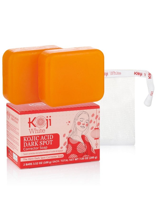 koji white Oji White Kojic Acid Dark Spot Corrector Soap Kojic Acid Soap With Vitamin C Licorice Root Niacinamide Glycolic Acid Hyaluronic Acid Vitamin E Ceramide Exfoliating &AmpAmp;Amp;Amp; Brightening 2 Bars - Image 2
