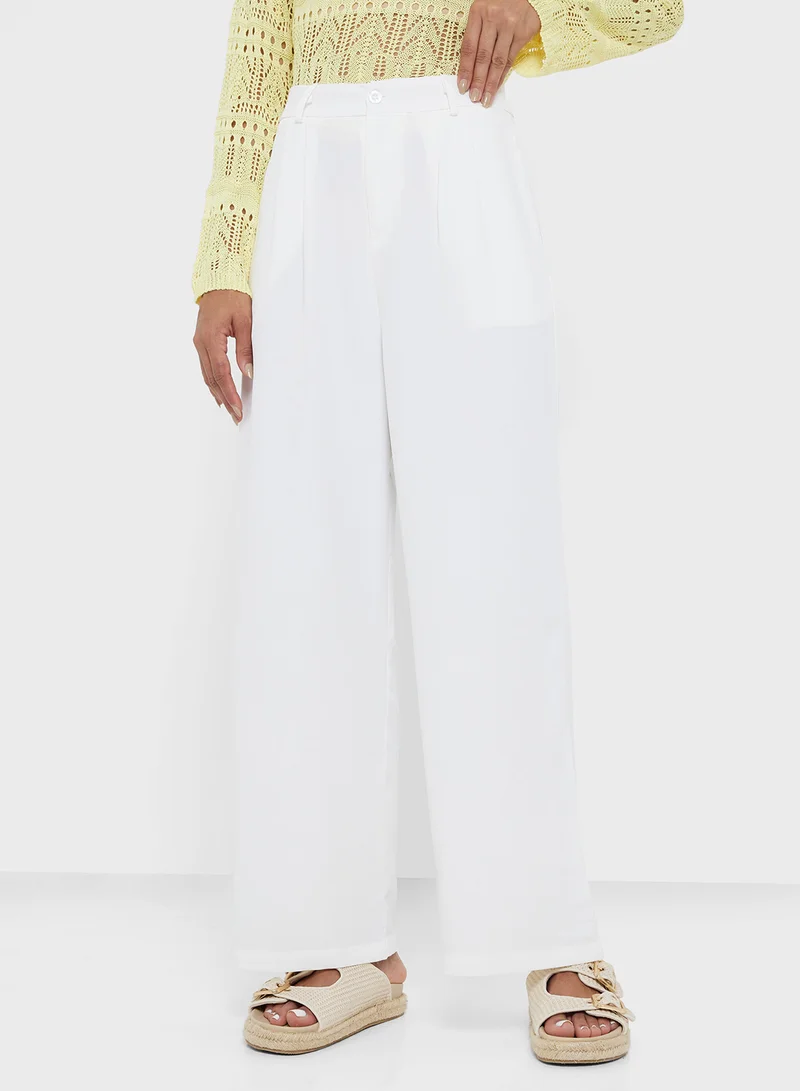 جينجر High Rise Wide Leg Trousers