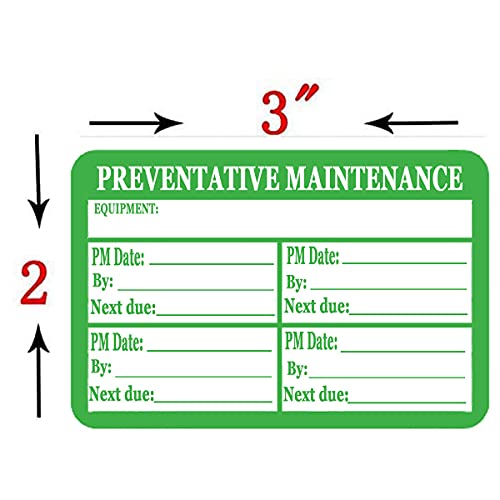 Remarkabel Preventative Maintenance Stickers Labels,3x2 Inch Green Self Laminating Preventative Maintenance Inspection Safety by/Date/Next Due Vinyl Stickers (200 Pcs) - Image 2