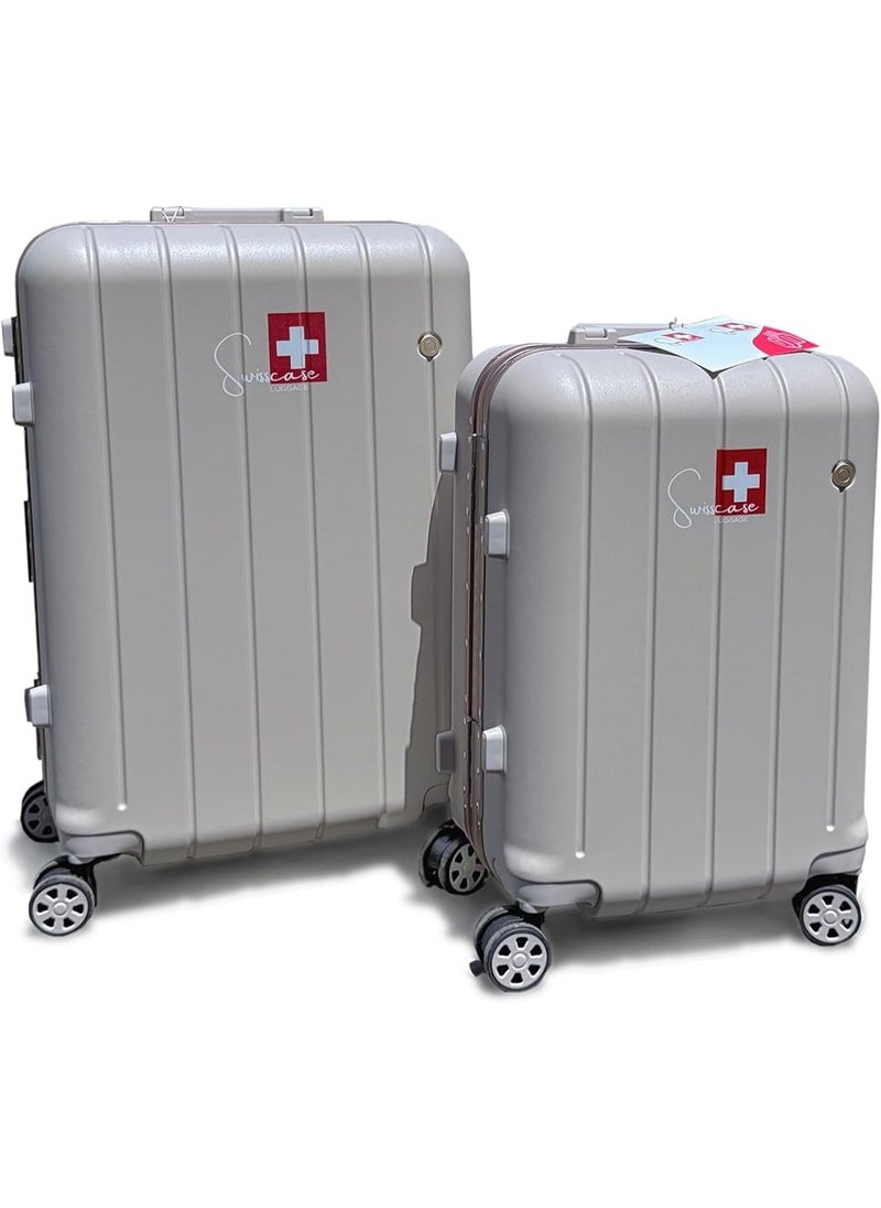 SWISSCASE - Hardshell Luggage Set, 20 and 24 Inch, Aluminium Frame, Double Spinner Wheels, Lightweight V801 Set, Disert - Image 1