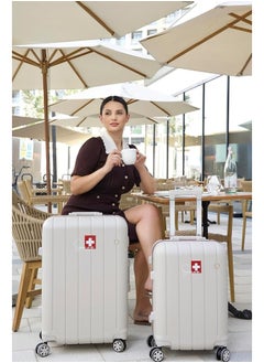 SWISSCASE Hardshell Luggage Set, 20 and 24 Inch, Aluminium Frame, Double Spinner Wheels, Lightweight V801 Set, Disert  - Image 2