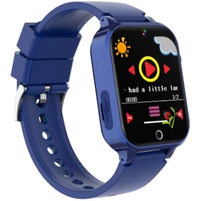 rayihni Kids Smart Watch With Camera, Music Player, Games, Pedometer, Pink (Blue)