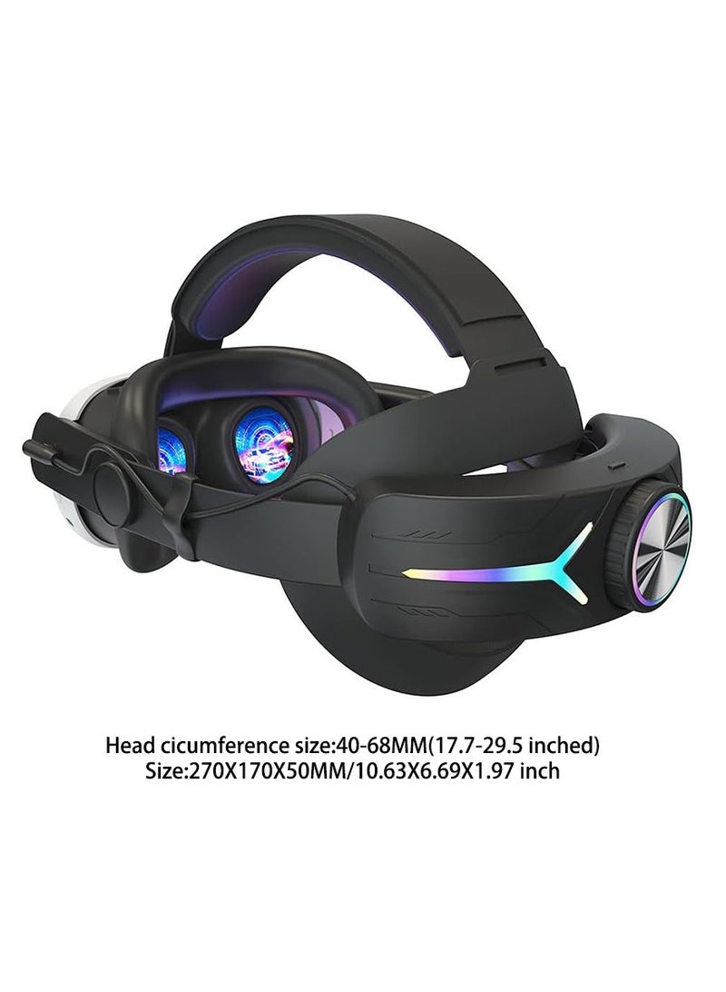 EVEREEN 8000mAH Battery For Meta Oculus Quest 3 Head Strap Charging Headset VR RGB Accessories Elite Headstrap(Black)  - Image 5