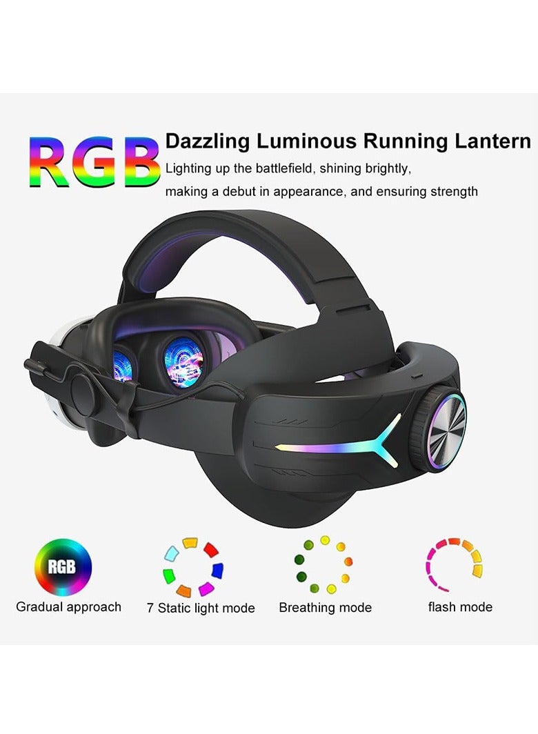 EVEREEN 8000mAH Battery For Meta Oculus Quest 3 Head Strap Charging Headset VR RGB Accessories Elite Headstrap(Black)  - Image 2