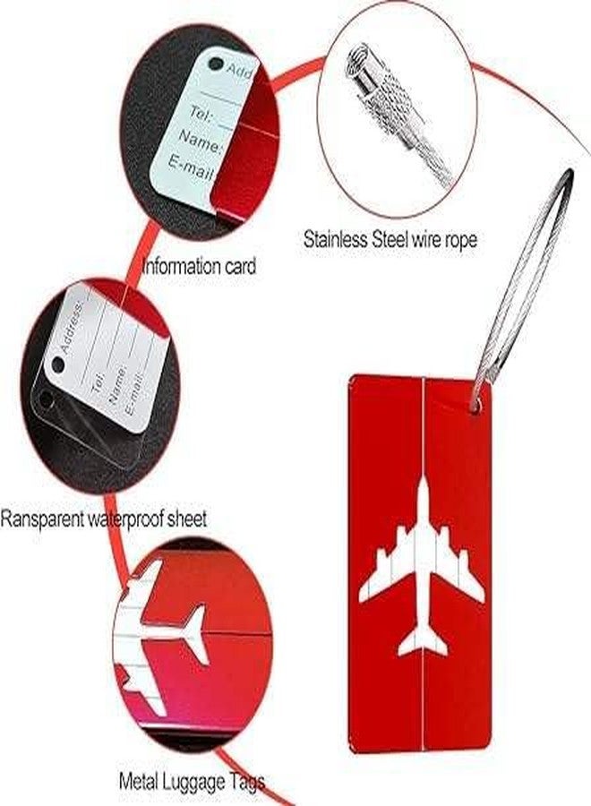 كيدولتز مجموعة من 5 قطع من بطاقات الأمتعة المعدنية المصنوعة من سبائك الألومنيوم من كيدولتز، مزودة بحلقة من الفولاذ المقاوم للصدأ مضادة للكسر، لتحديد هوية حقائب السفر، وحقائب المدرسة والمكتب (أسود). - Image 5