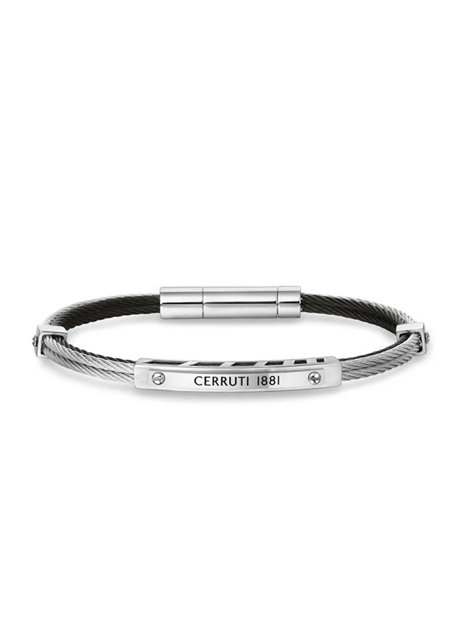شيروتي 1881 Bracelet for Men in Silver and Black