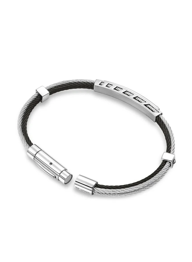 شيروتي 1881 Bracelet for Men in Silver and Black