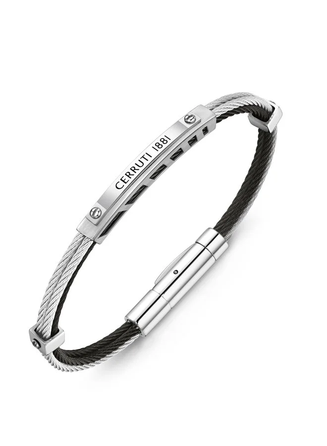 شيروتي 1881 Bracelet for Men in Silver and Black