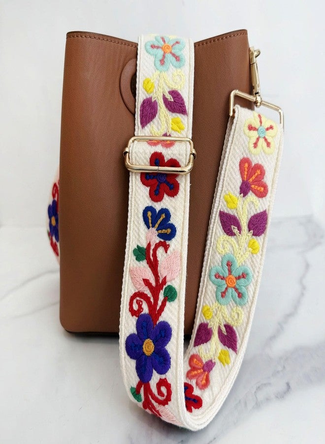 TCOMVEZ Embroidery Flower Purse Strap Replacement Crossbody for Handbags Women Guitar Strap 2 inch Wide Adjustable Bag Straps - Image 2