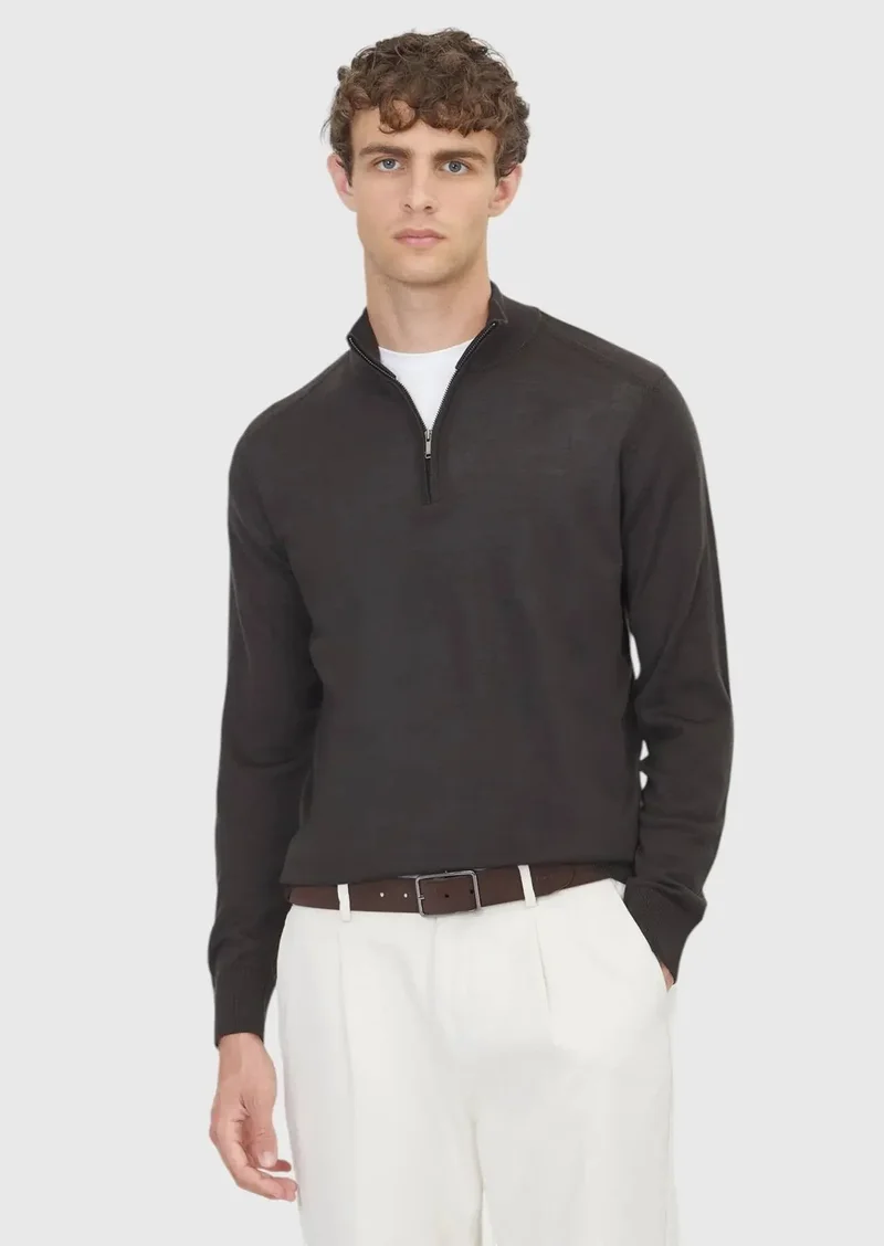 RAMSEY Brown Knitwear Sweatshirt
