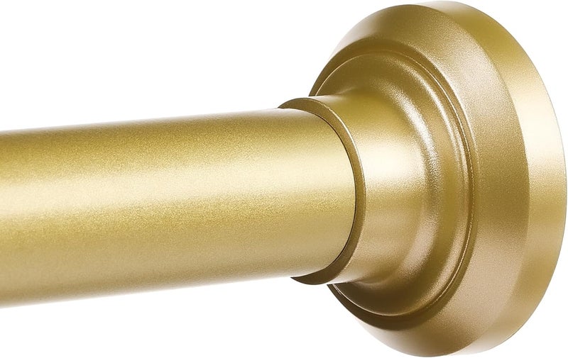 ENJOYBASICS Gold Shower Curtain Rod 30 to 76 Inches, Stainless Steel Adjustable Spring Tension Rods No Drill for Bathroom, Closet, Window, Room Divider, Never Rust, Non Slip - Image 1