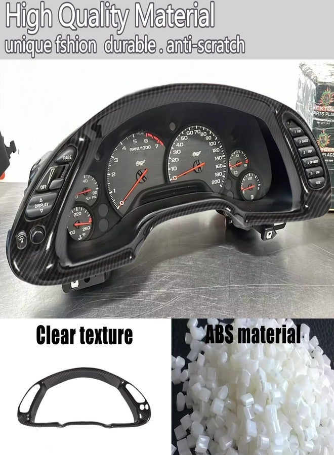 Moittellc غطاء إطار لوحة عدادات Moittellc متوافق مع شيفروليه كورفيت C5 1998-2004، غطاء إطار لوحة عدادات الكونسول الوسطي، ملحقات داخلية (أسود لامع) - Image 3