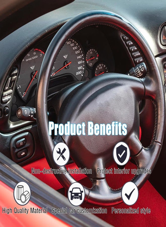 Moittellc غطاء إطار لوحة عدادات Moittellc متوافق مع شيفروليه كورفيت C5 1998-2004، غطاء إطار لوحة عدادات الكونسول الوسطي، ملحقات داخلية (أسود لامع) - Image 4