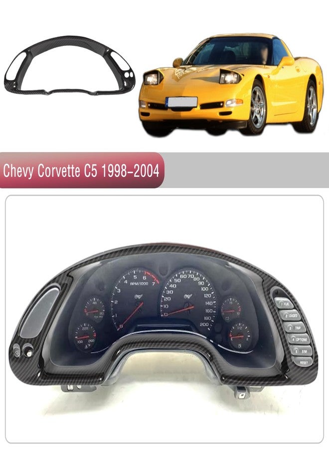 Moittellc غطاء إطار لوحة عدادات Moittellc متوافق مع شيفروليه كورفيت C5 1998-2004، غطاء إطار لوحة عدادات الكونسول الوسطي، ملحقات داخلية (أسود لامع) - Image 5