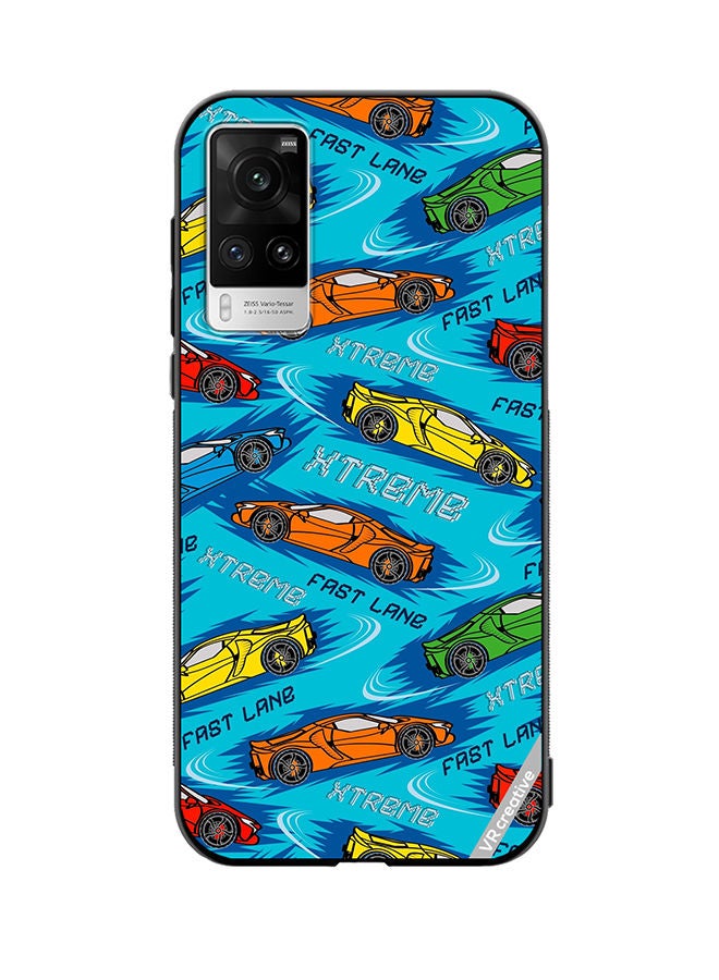 VR CREATIVE Protective Case Cover For Vivo X60 Pro Abstract Seamless Pattern With Sport Cars Design Multicolour - Image 1