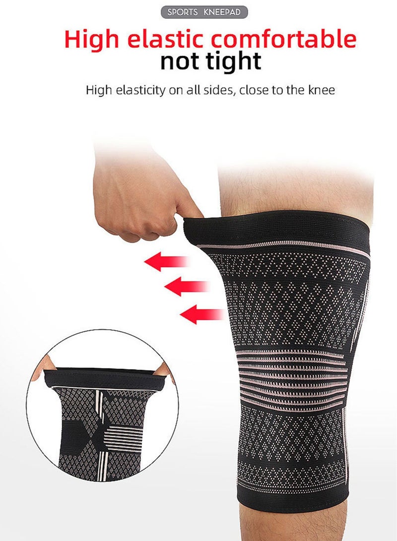Knee Brace 2 Pack Compression Sleeve Support for Men & Women – Ideal for Weightlifting, Gym Workouts, Hiking, and Sports – Provides Maximum Stability and Pain Relief for Active Lifestyles - Image 2