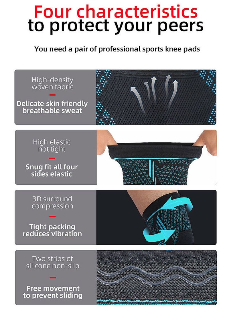 Knee Brace 2 Pack Compression Sleeve Support for Men & Women – Ideal for Weightlifting, Gym Workouts, Hiking, and Sports – Provides Maximum Stability and Pain Relief for Active Lifestyles - Image 3