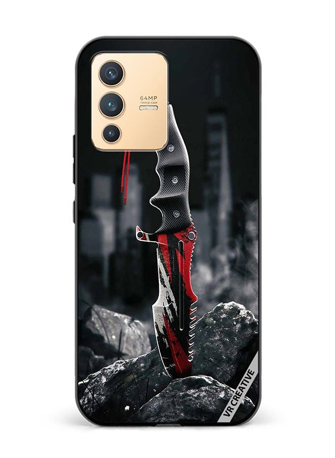 VR CREATIVE Protective Case Cover For Vivo V23 5G Huntsman Knife Design Multicolour - Image 1
