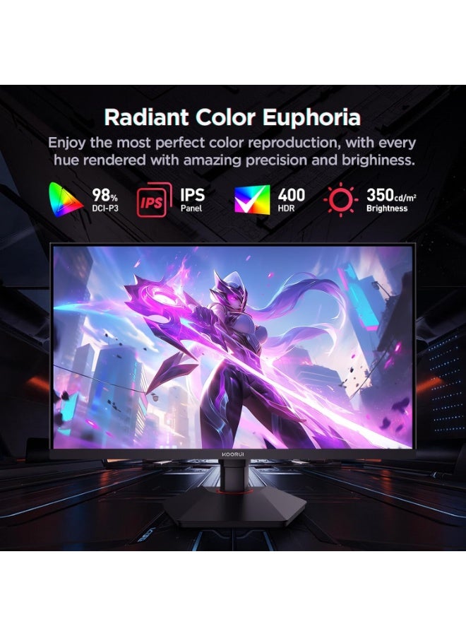 KOORUI 27 Inch Gaming Monitor | 320Hz Fast IPS, 1ms Response, QHD HDR400 Display, 90% DCI-P3, Adaptive Sync, Ultra Slim Frame, VESA Mountable, HDMI 2.0 & DP 1.4 G2721E - Image 2