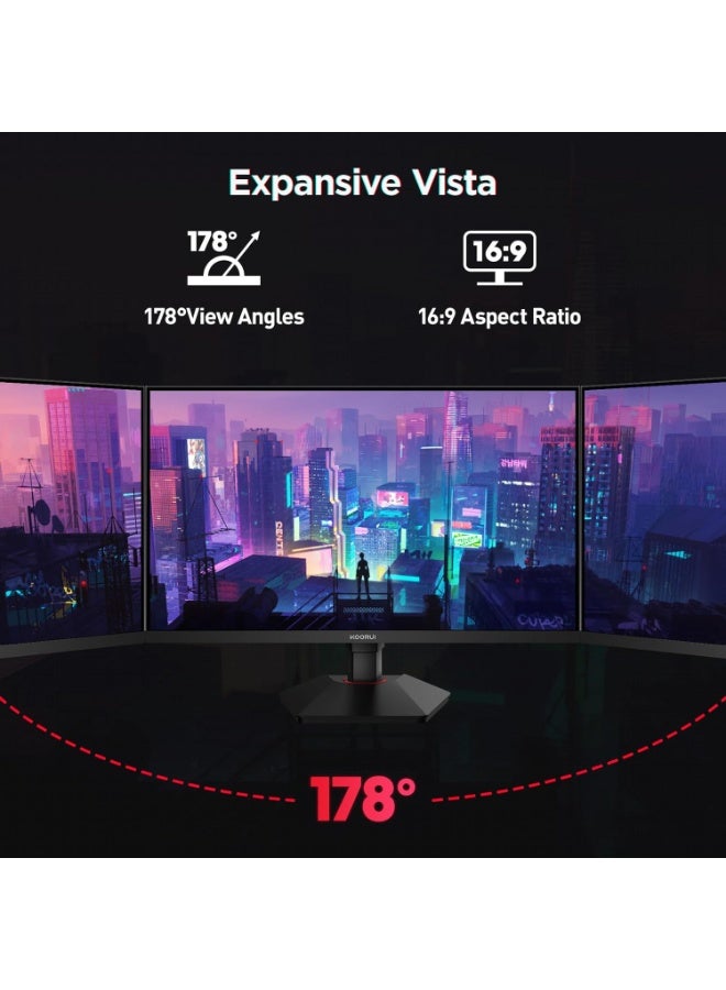 KOORUI 27 Inch Gaming Monitor | 320Hz Fast IPS, 1ms Response, QHD HDR400 Display, 90% DCI-P3, Adaptive Sync, Ultra Slim Frame, VESA Mountable, HDMI 2.0 & DP 1.4 G2721E - Image 4