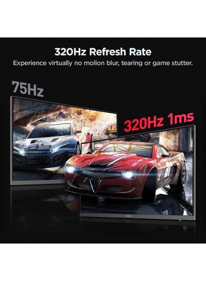KOORUI 27 Inch Gaming Monitor | 320Hz Fast IPS, 1ms Response, QHD HDR400 Display, 90% DCI-P3, Adaptive Sync, Ultra Slim Frame, VESA Mountable, HDMI 2.0 & DP 1.4 G2721E - Image 5