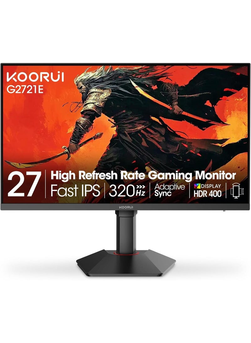KOORUI 27 Inch Gaming Monitor | 320Hz Fast IPS, 1ms Response, QHD HDR400 Display, 90% DCI-P3, Adaptive Sync, Ultra Slim Frame, VESA Mountable, HDMI 2.0 & DP 1.4 G2721E - Image 1