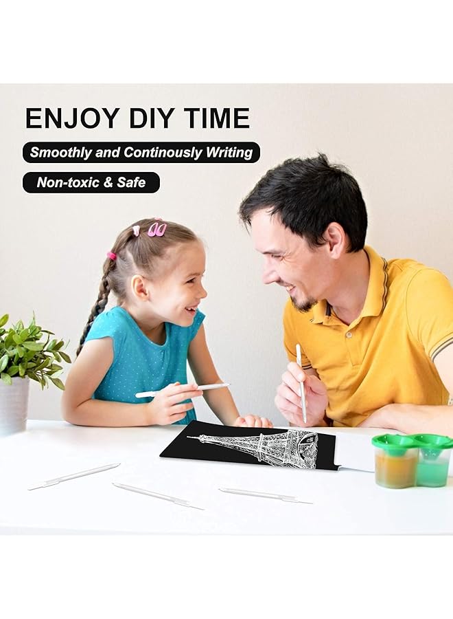 erorex White Gel Pens 6 Pcs Fine Point White Gel Pen Set For Artists With 0.8Mm Nibs White Rollerball Pens For Black Paper Sketching Drawing Adult Coloring Books Illustration Taking Notes - Image 5