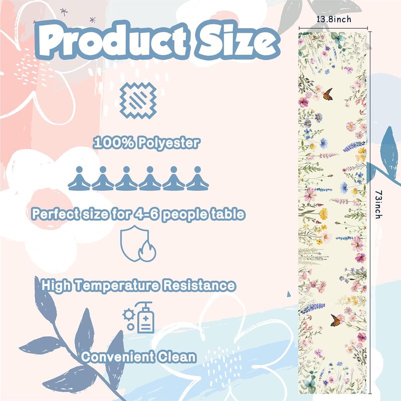 Spring Table Runner with Floral Design by - Image 2