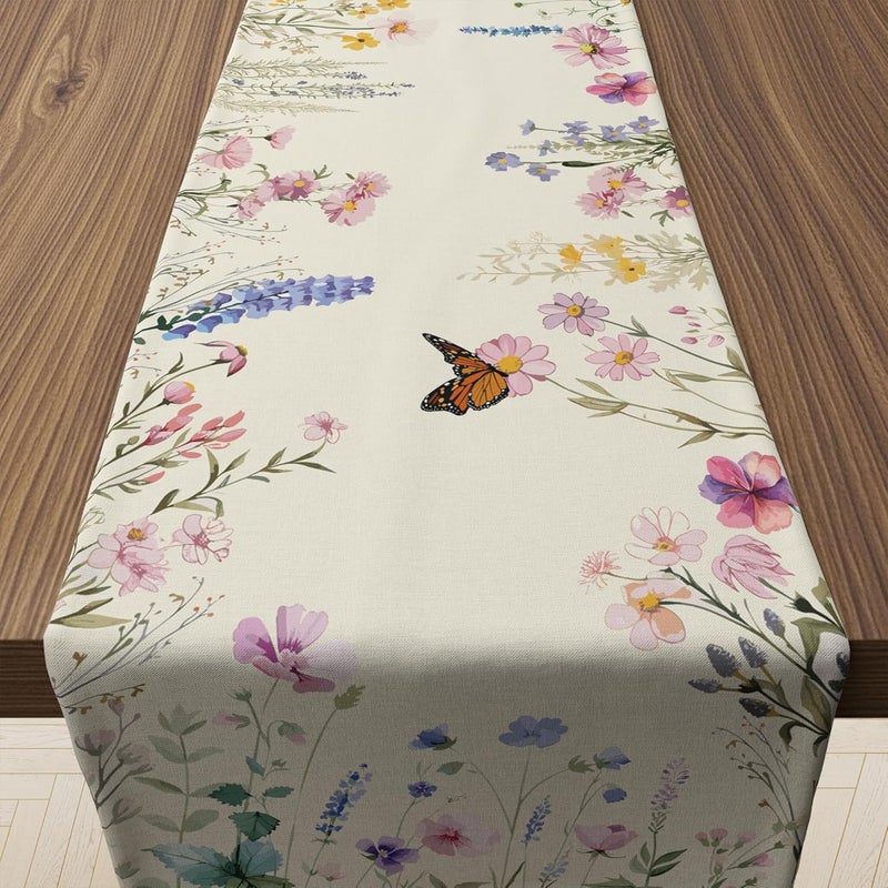 Spring Table Runner with Floral Design by - Image 1