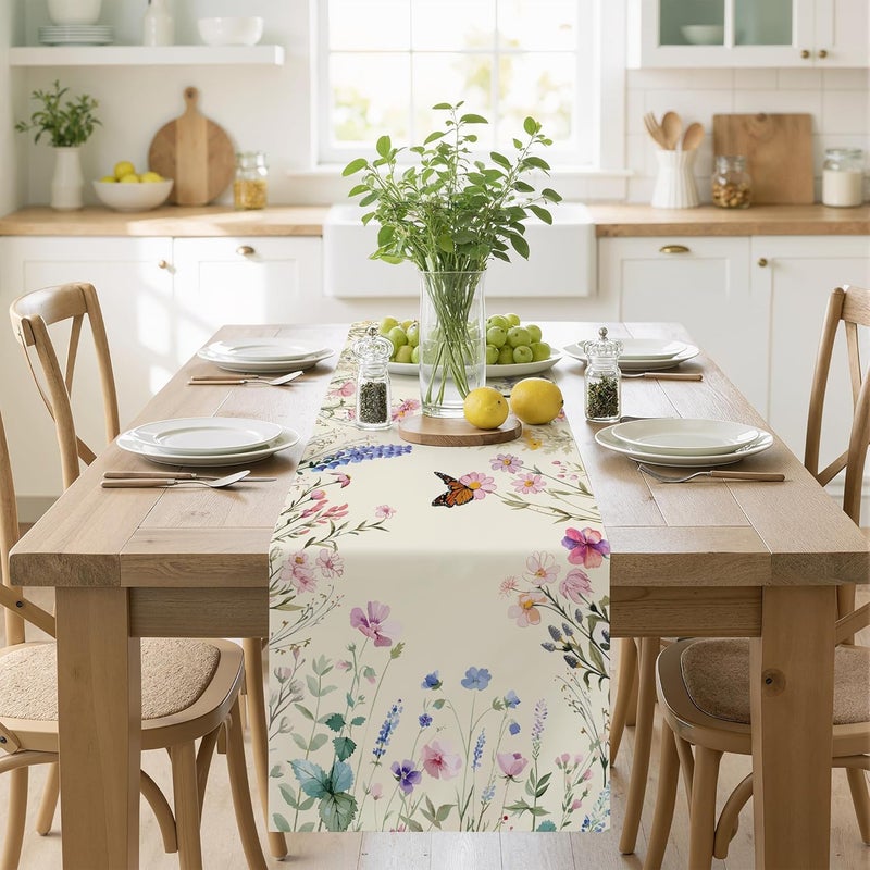 Spring Table Runner with Floral Design by - Image 4