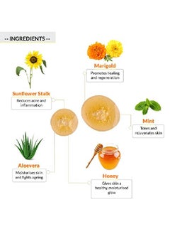 MELLOW Herbals Ayurvedic Marigold & Mint Facewash with Mint Aloe Vera & Honey Extracts | For Soft Skin & l Glow | Ayush Certified | GMO Paraben and Sulphate Free 100ML  - Image 3
