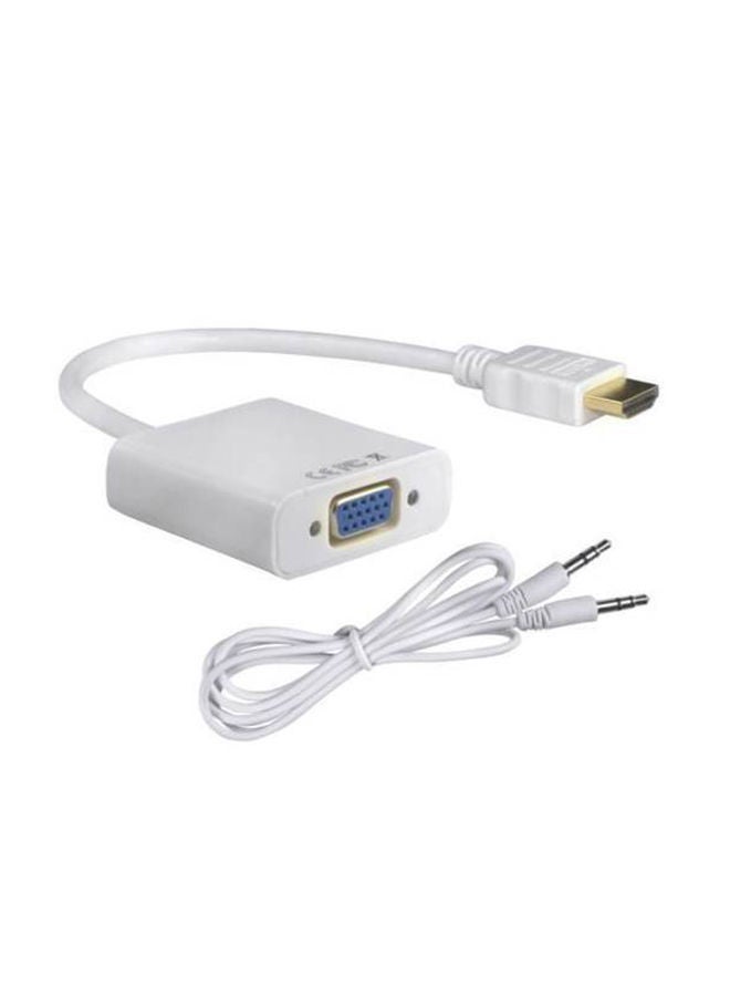 NIBEMINENT 1080P HDMI Full HD Male to VGA Female Video Converter Adapter Cable White
