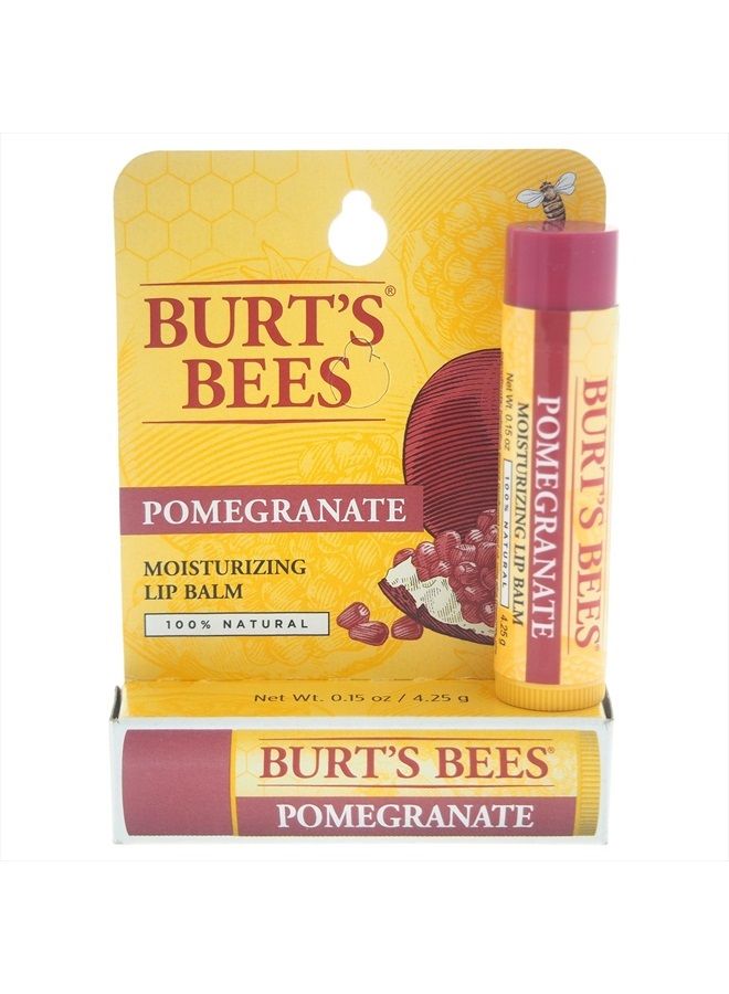 Burt's Bees Lip Balm, Pomegranate Oil, 0.15 oz - Image 1