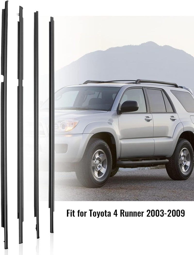 TIKSCIENCE Weatherstrip Window Moulding Trim Seal Belt for Toyota 4Runner 2003-2009 - Image 4