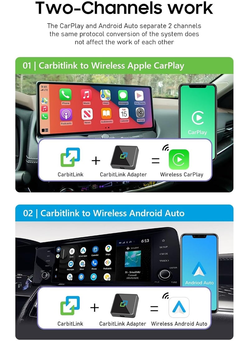 Vierex - Carbitlink To Wireless Carplay Android Auto Dongle Smartlink carbit Link To Streaming Box compatible Vehicle: Jetour, Chery, Hongqi, Changan, JAC, Geely, Baic, GAC, Dongfeng - Image 1