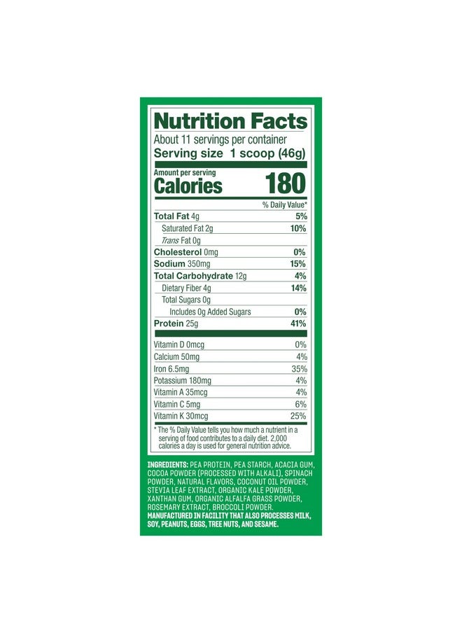 Vega Vega Protein And Greens Protein Powder Creamy Chocolate (11 Servings) 25G Plant Based Protein Plus Veggies, Vegan, Non-Gmo, Pea Protein For Women And Men, 1.2Lbs  - Image 2