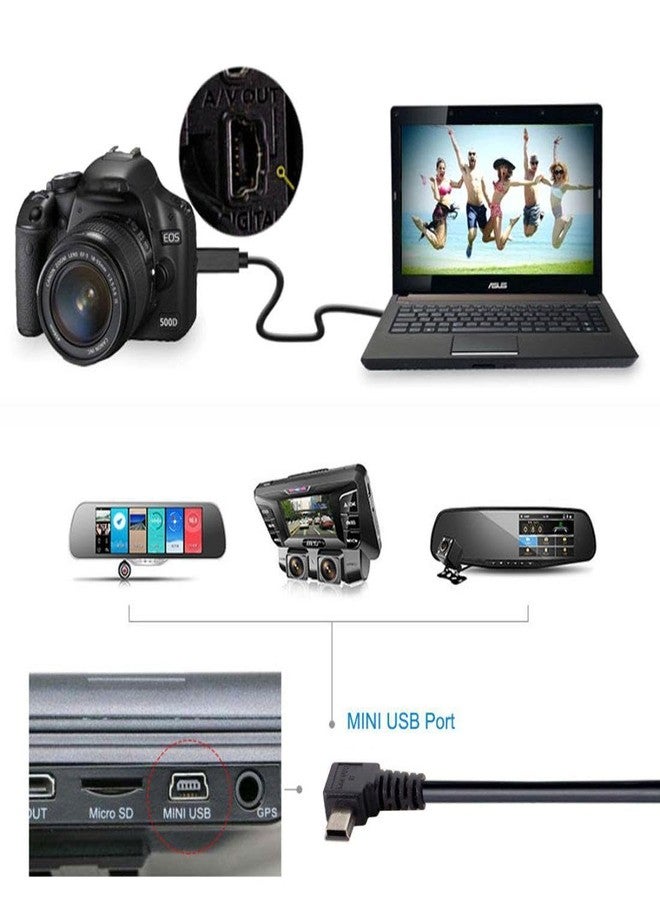 chenyang Mini USB Cable USB 2.0 Male to Mini USB 5 Pin Male 90 Degree Right Angled Charging Data Transfer Extension Cable 1.8M for Dash Cam/GPS/Microphone - Image 3