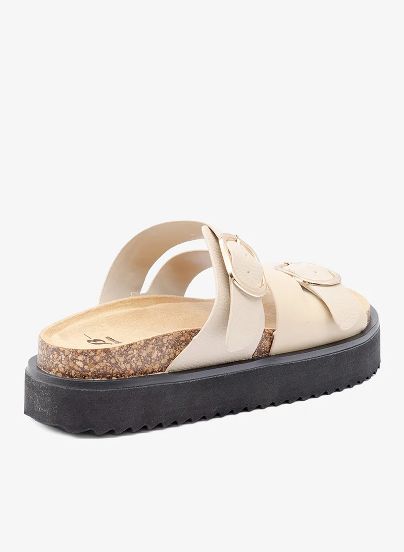 Bata Double‑Strap Platform Slide Sandals