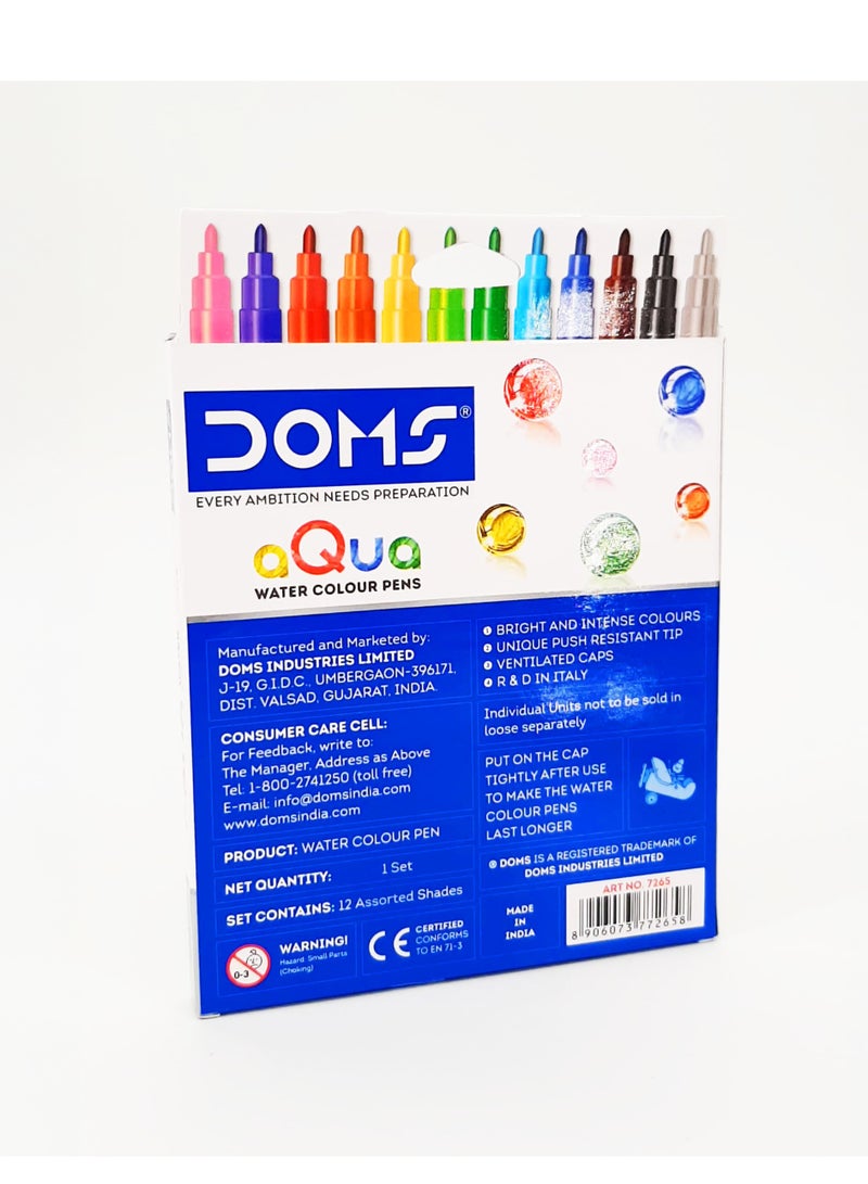 DOMS aQUa Water Colour Pen 12 Shades - Image 2