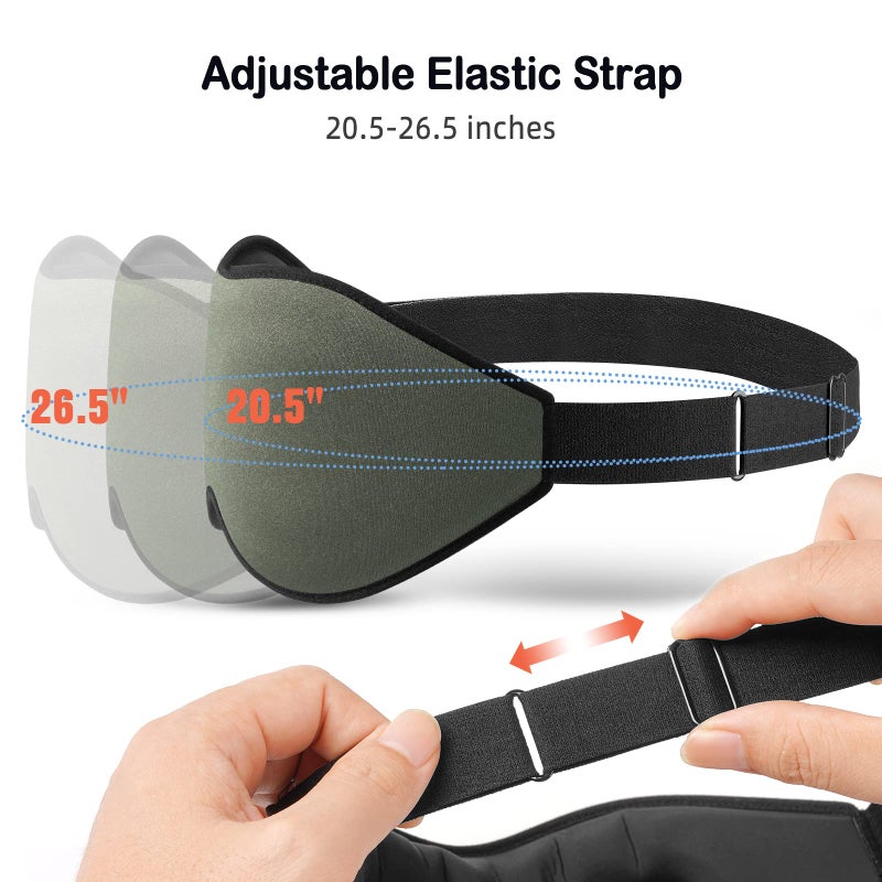 LitBear Sleep Mask for Men Side Sleeper, Sleeping Mask for Women Light Blocking, 3D Contoured Cup Eye Mask Sleeping, Soft Lightweight Sleep Eye Mask with Adjustable Elastic Strap for Traveling - Image 5