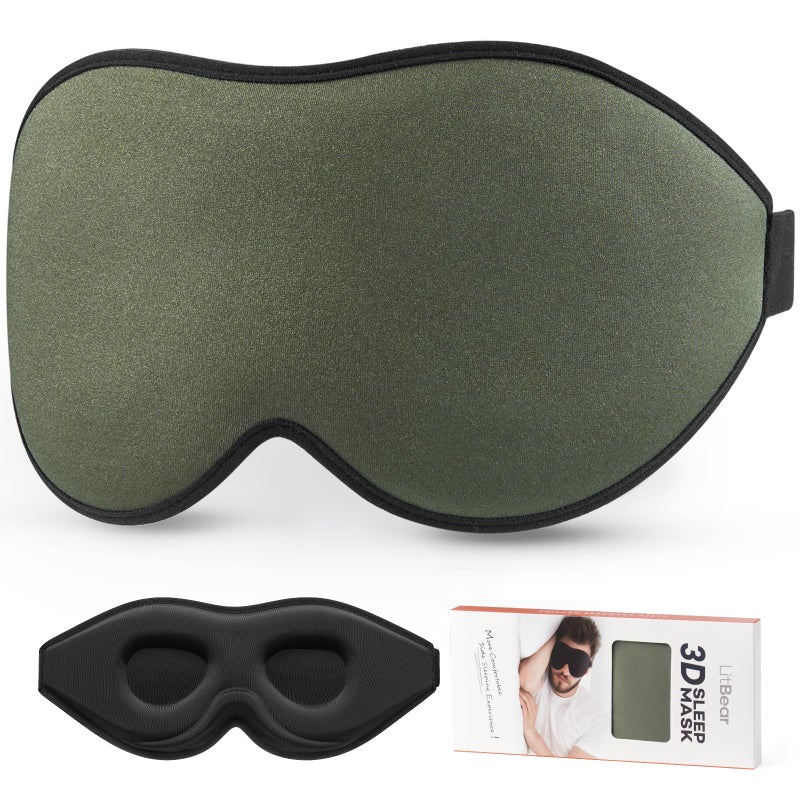 LitBear Sleep Mask for Men Side Sleeper, Sleeping Mask for Women Light Blocking, 3D Contoured Cup Eye Mask Sleeping, Soft Lightweight Sleep Eye Mask with Adjustable Elastic Strap for Traveling - Image 1