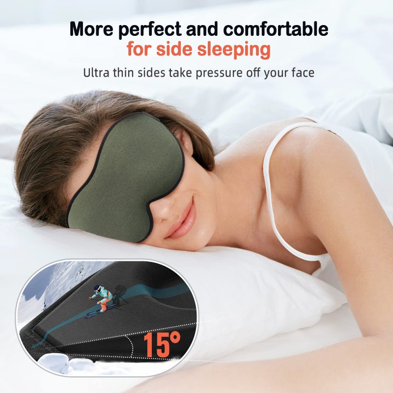 LitBear Sleep Mask for Men Side Sleeper, Sleeping Mask for Women Light Blocking, 3D Contoured Cup Eye Mask Sleeping, Soft Lightweight Sleep Eye Mask with Adjustable Elastic Strap for Traveling - Image 3