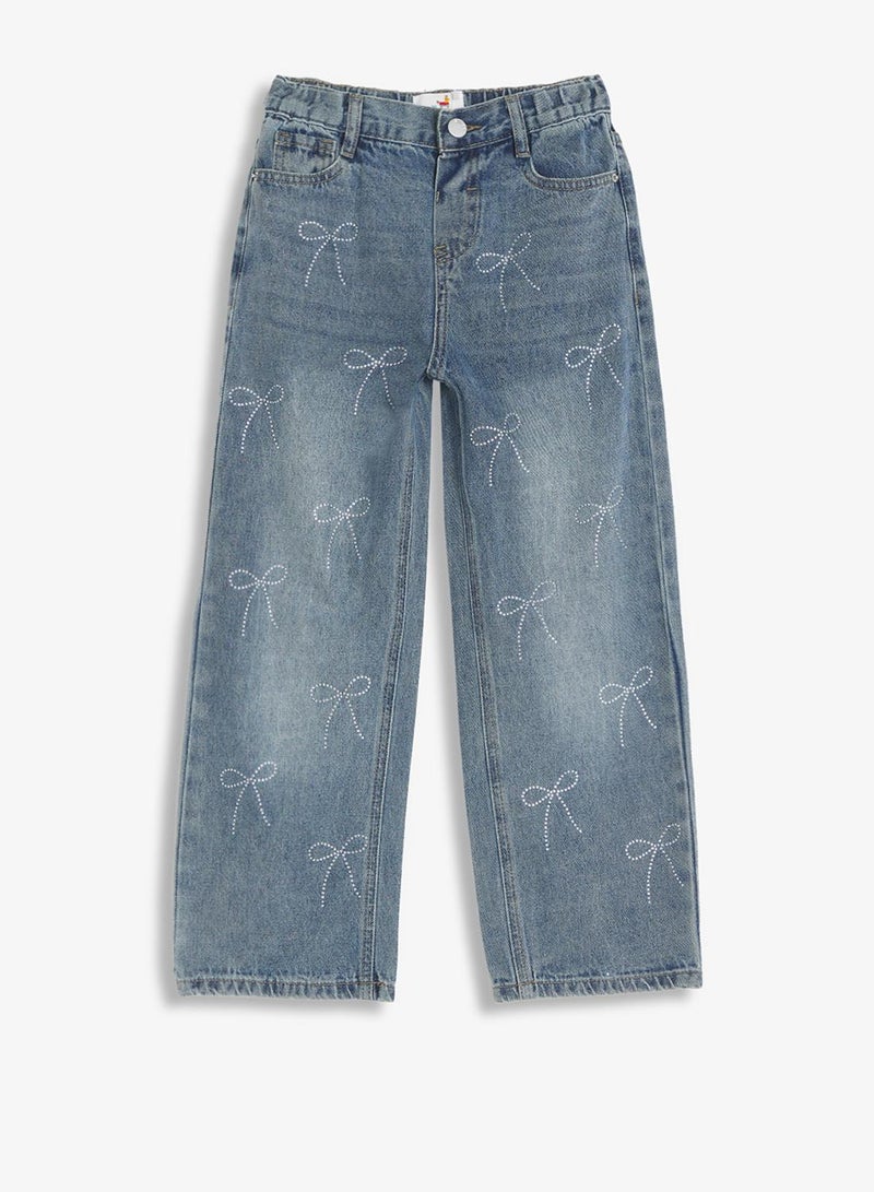Pinata Bow Printed Girls' Jeans - Image 2