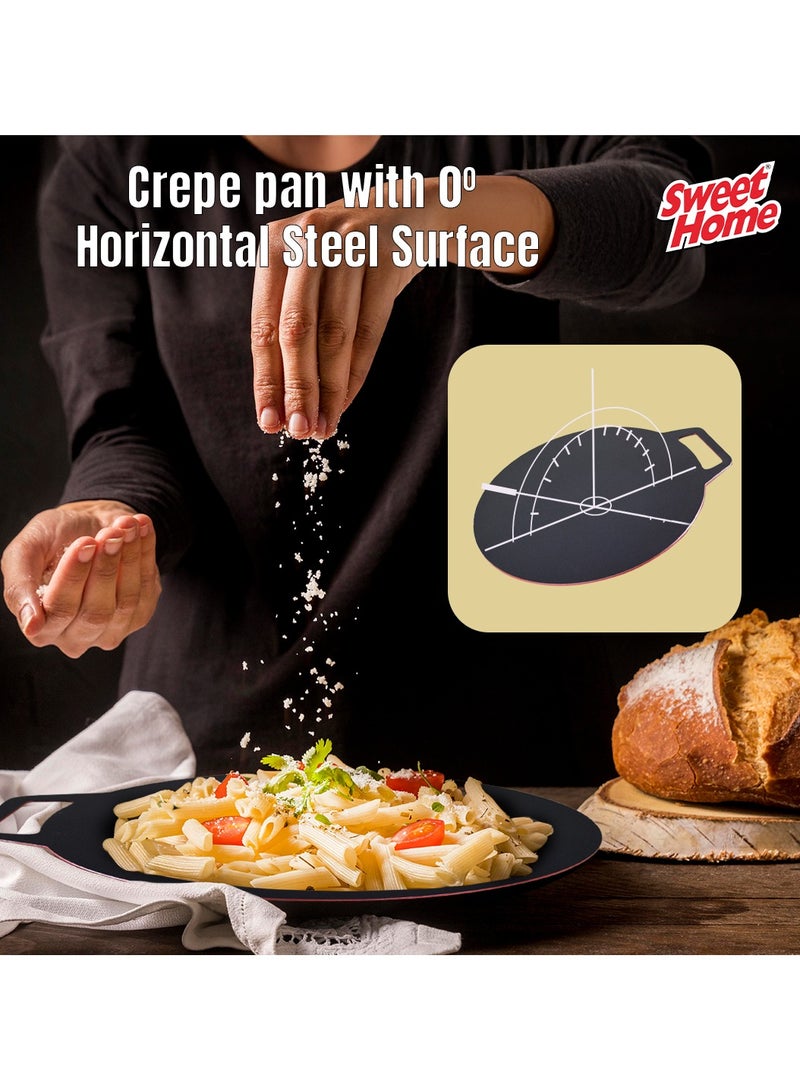 Sweet Home Nonstick Flat Crepe Pan 40cm, Durable Aluminum Griddle for Perfect Pancakes, Dosas, and Tortillas, Even Heat Distribution, PFOA-Free Cookware for Induction, Gas, and Electric Stoves - Image 3
