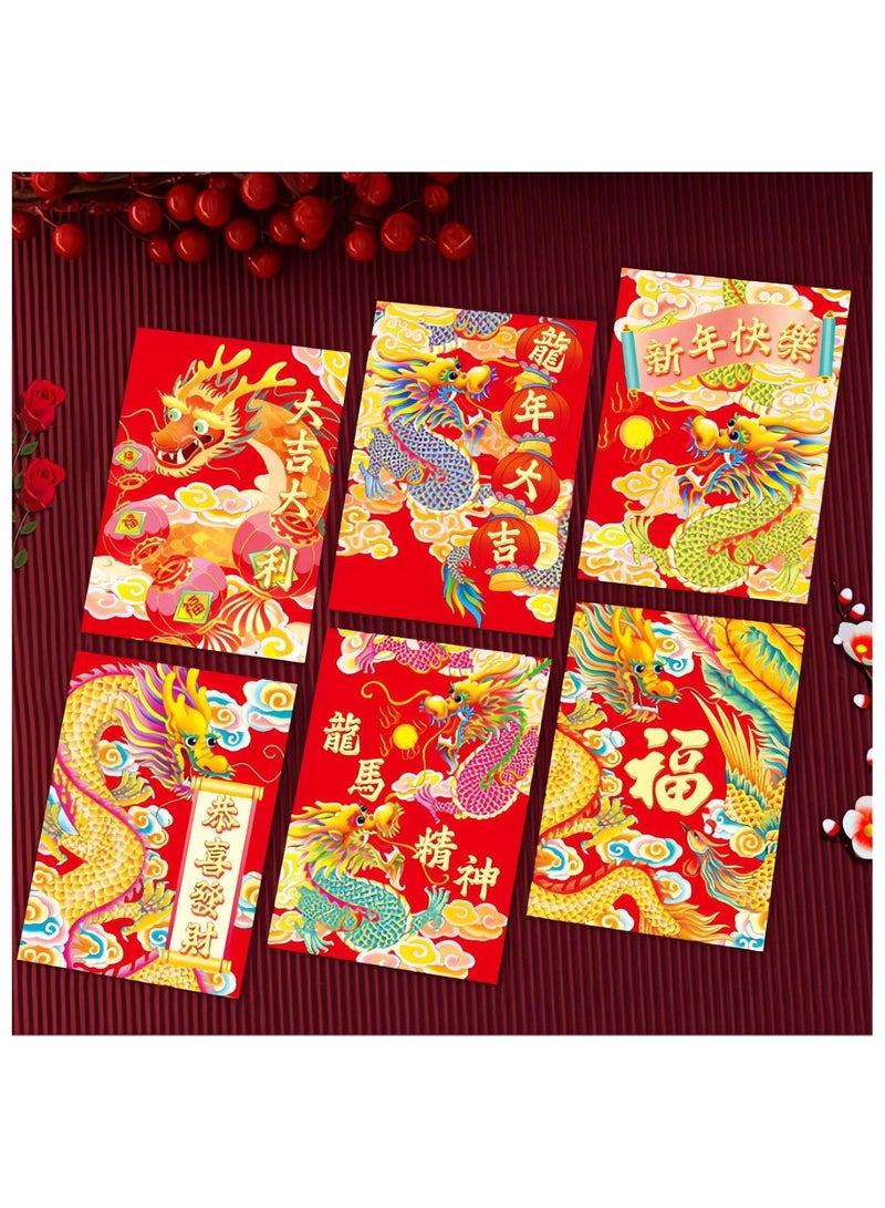 2024 Chinese New Year Red Envelopes - Large Dragon Year Lucky Money Packets, Perfect for Lunar New Year, Spring Festival & Wedding Celebrations (C) - Celebrate with Style! - Image 2