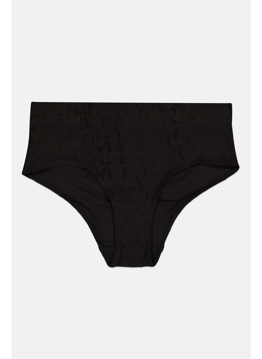 adidas Originals Women Brand Logo Terrot Trefoil Hipster Panty, Black  - Image 1